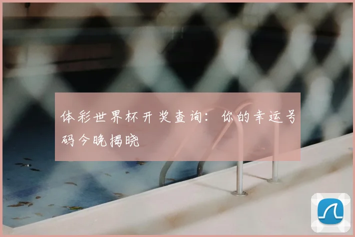 体彩世界杯开奖查询：你的幸运号码今晚揭晓